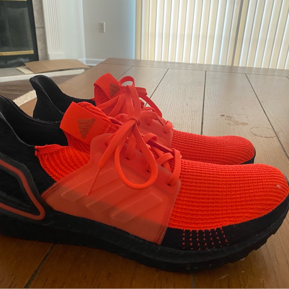 Adidas Bright Red and Black Running Shoes
